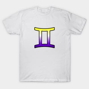 Gemini Nonbinary Pride Symbol T-Shirt